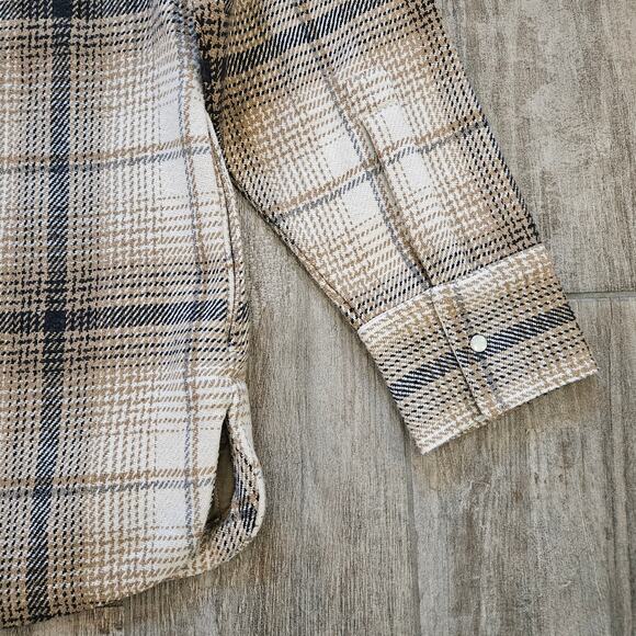 Madewell Flannel Button-Up Shirt-Jacket Womens Size L Do Well Eco Shacket NEW - Picture 11 of 14